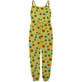 thumbnail image 2 of ZCFZJW Toddler Baby Girl Jumpsuit One Piece Floral/Dinosaur/Solid/Color Sleeveless Playsuit Strap Romper Harem Pant with Pockets Summer Outfit Clothes(#02-Yellow,5-6 Years), 2 of 5