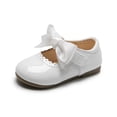 thumbnail image 7 of Toddler Little Girls Flower Dress Shoes Mary Jane Ballet Flats Party School Bowknot Princess Wedding Shoes White 15(30), 7 of 7
