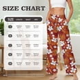 thumbnail image 7 of Psesaysky Orange Tropical Palm Leaves Print Wide Leg Casual Pants for Women High Waisted Vacation Travel Trousers Business Casual Slacks Drawstring Flowy Palazzo Pant, Size L, 7 of 7