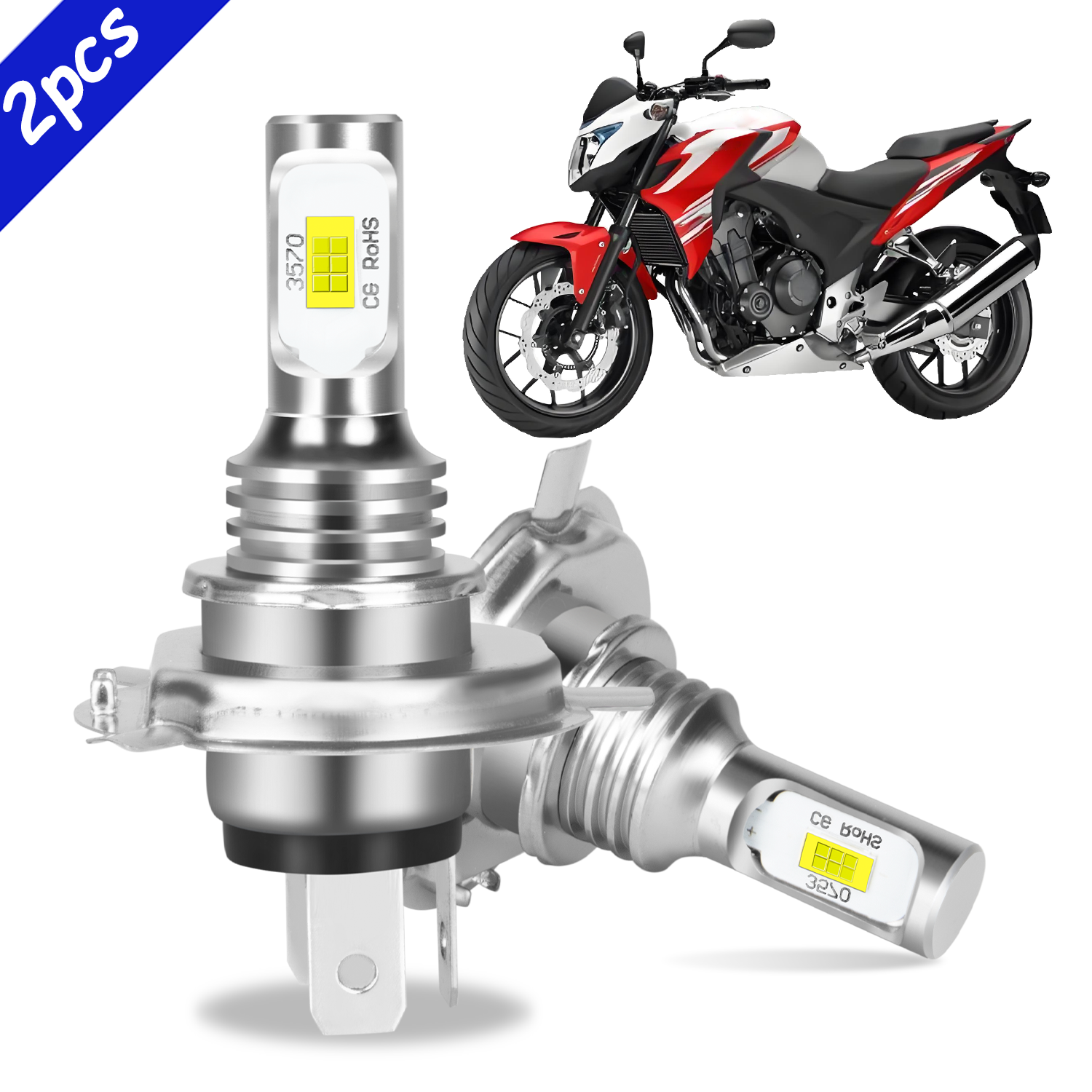 SHENKENUO 2x H4/9003 LED Headlight Bulbs For Honda Fit 2007-2019 – 6000K Cool White, 40W, 12V, Road Legal