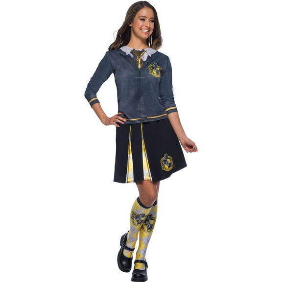 RUBIES II Hufflepuff Costume for Women with Printed Collar and Tie for Adults, L 12-14