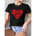 thumbnail image 1 of Spread Love Heart Pattern T-shirt Women'S High Quality round Neck T-shirt-180g women'S T-shirt with interesting prints, Valentine'S Day gift, New Year gift, 1 of 6