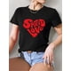 thumbnail image 1 of Spread Love Heart Pattern T-shirt Women'S High Quality round Neck T-shirt-180g women'S T-shirt with interesting prints, Valentine'S Day gift, New Year gift, 1 of 6