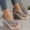 Gray, variant on HaoXianJian Women's Wedge Sandals, Open Toe Ankle Strap Sandals with Adjustable Slingback Flat Platforms Casual Pump Heel Sandals Arch Support Casual Shose Walking Sandals