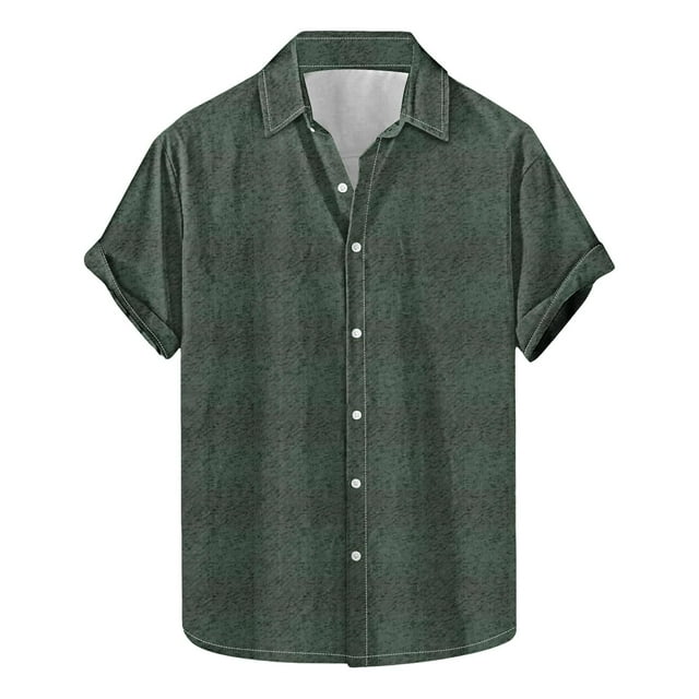 Jgppe Men's Button down Shirt Casual Plaid Collared Short Sleeve Shirts Plus Size Summer Tops Work