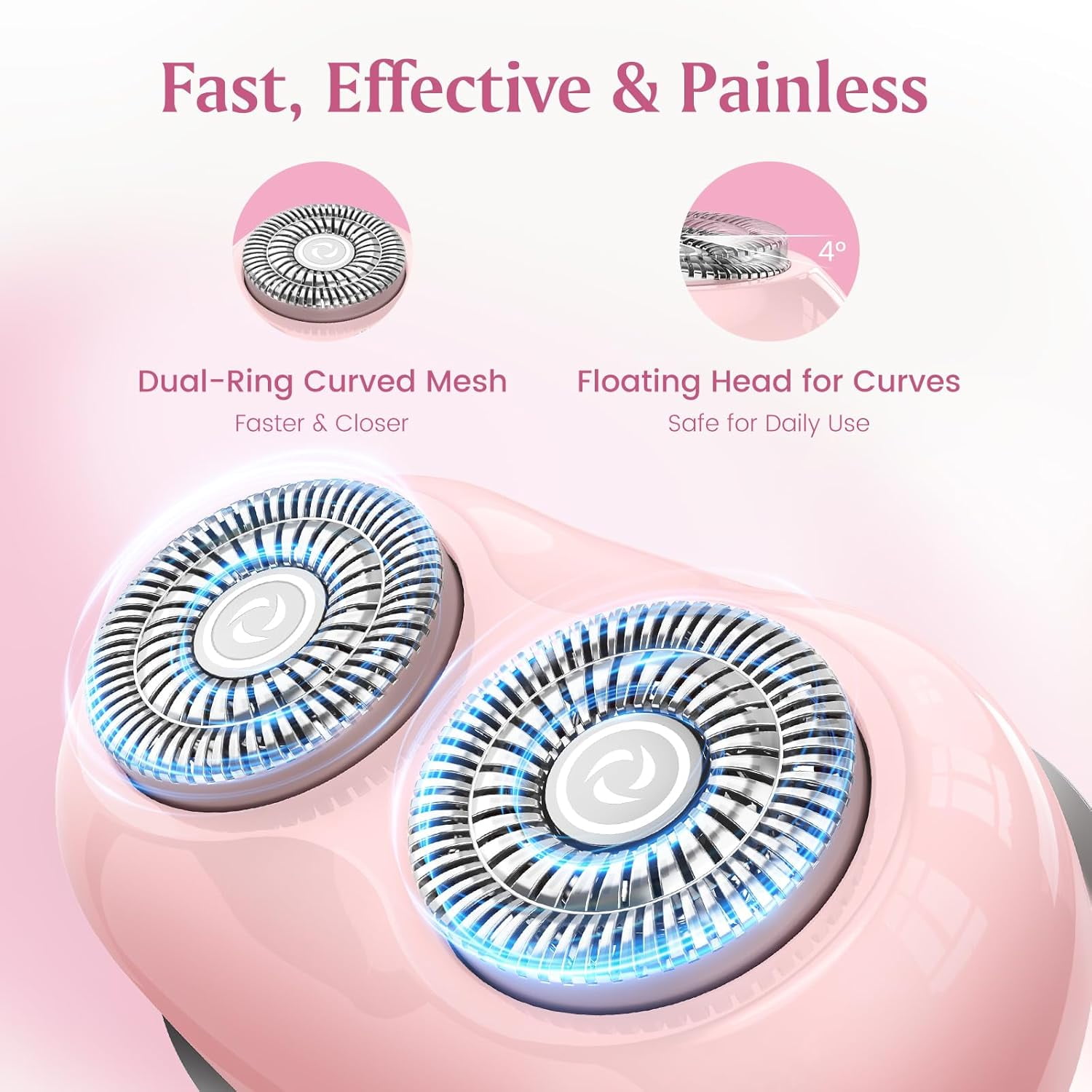 Facial Hair Removal for Women - Painless Electric Face Shaver for Peach Fuzz & Sensitive Skin, USB-C Rechargeable Hair Remover for Upper Lip & Chin,IPX7 Mini Portable for Smooth Skin at Home & Travel