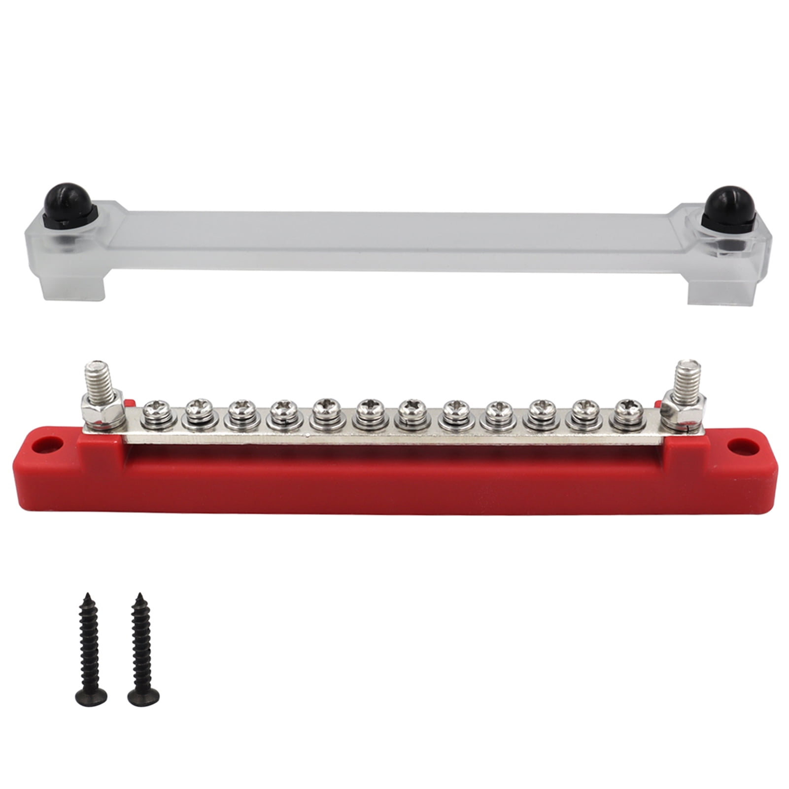 Dcenta 6/12 Terminal Ground Distribution Block Kit Black/Red for Car RV