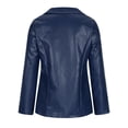 thumbnail image 5 of Tejiojio Coats Plus Size Clearance Women's Fashion Casual Lapel Collar Button Pocket Temperament Motorcycle Jacket Leather Jacket Coat, 5 of 8