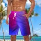 thumbnail image 2 of Pantalones Cortos para Hombre de Cintura Elástica con Bolsillos Pantalones de Playa de Impresión Casual, Poliéster Ligero de Moda para la Primavera Verano Al Aire Libre Y el Uso Diario, 2 of 5