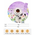 thumbnail image 6 of 13 Inch Round Placemats Set of 6, Purple Easter Non Slip Heat Insulation PP Table Mats, Spring Botanical Floral Rabbit Butterfly Washable Place Mats for Kitchen Dining Party Table Decor, 6 of 7