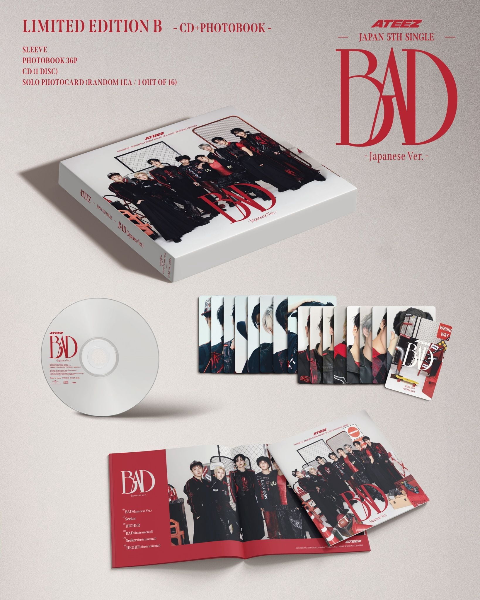Ateez - BAD (Japanese Ver.) [Limited Edition B] - Music & Performance - CD