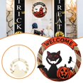thumbnail image 2 of Bienvenida Guirnalda Puerta Colgante Calabaza Madera Gato Negro Cementerio Castillo Fantasma Halloween Decoración Suministros Yuarrent HA042894-01, 2 of 5