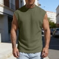 thumbnail image 2 of Men's Sleeveless Tank Top Cotton Blend Summer Vest Casual Solid Muscle Fit Breathable Quick Dry Gym Workout Streetwear Beach | Zenithor,Army Green L, 2 of 9