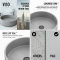 thumbnail image 6 of VIGO Cypress Modern Gray Concreto Stone 16 in. L x 16 in. W x 5 in. H Round Fluted Bathroom Vessel Sink, 6 of 10