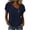 Navy Tops, variant on Cotton Linen Blouses for Women Petal Sleeve Asymmetrical V Neck Button Front Tops Summer Business Casual Clothes Navy Tops XL