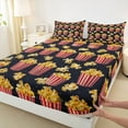 thumbnail image 3 of Feelyou 3D Popcorn Child Bed Sheets, Vintage Film Theater King Sheets, Family Cinema Theme Sheet Set, Microfiber Bedroom Decor, 4 Pieces, 3 of 7
