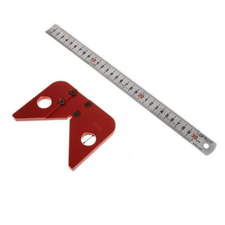 

Walmeck Center Scribe Center Finder Measuring Tool Woodworking Line Caliber Gauge 4590 Degree Right Angle Line Gauge Carpenter Ruler