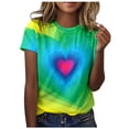 thumbnail image 1 of TSADFHJI Chandails en Molleton et Chandails à Capuchon pour Femmes Col Rond Imprimé Manches Courtes Col Rond T-Shirt Haut m Vert, 1 of 5