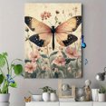thumbnail image 3 of Qisvanset 12x16 Inch Framed Canvas Wall Art Vintage Dragonfly Pink Wildflower Botanical Pastel Living Room Wall Art, 3 of 7