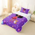 thumbnail image 2 of Castle Fairy Cute Black Girl Twin Comforter Sets 2pcs,Cartoon Dog Stars Print Bedding Set,Violet Red Orange,1 Comforter and 1 Pillowcase, 2 of 6