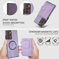 thumbnail image 5 of Decase for Samsung Galaxy Note 20 Ultra Flip PU Leather Back Cover with 2-in-1 Detachable Magnetic Wallet with 5 Card Slots Compatible Mag-Safe and RFlD Blocking Kickstand & Wireless Charging,Purple, 5 of 6