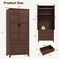 thumbnail image 2 of Armoire Wardrobe Closet with 2 Drawers,72"H Clothing Storage Cabinet with Hanging Rod,2 Doors Wooden Wardrobe Cabinet with Adjustable Shelves for Bedroom,Easy Assembly, 2 of 8