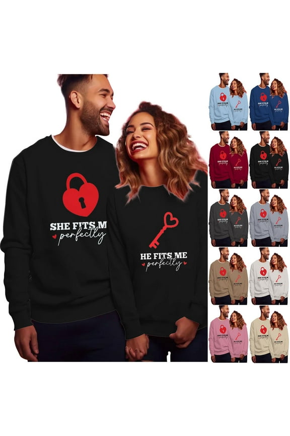 Funny Couples Valentines Sweatshirts for Women Men Funny Graphic Couple Matching Outfits Valentines Day Gifts Valentines Day Gifts