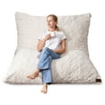thumbnail image 2 of Congermom 4 in 1 Bean Bag Chair, Giant Memory Foam Filling Bean Bag Sofa, Adult Bean Bag Chair, Machine Washable Faux Fur Cover, Bean Bag for Adult (White), 2 of 9