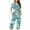 Green#2, variant on Feancey Womens Capri Pj Sets with Pockets Casual Short Sleeve Button Sleepwear Cute Floral Printed Cotton Pajama Set Pleated Comfy Loungewear Holiday