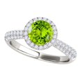 thumbnail image 1 of Mauli Jewels Rings for Women 1.20 Carat Diamond And Round Shaped Peridot Ring 4-prong 10K White Gold, 1 of 7