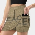 thumbnail image 3 of Natural Beige Burlap Paris France Peace Eiffel Tower Slogan Skirts Woman Fashion 2024 Pant Skirt Mini Skirts Office Short Skirt, 3 of 6
