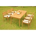 thumbnail image 6 of Teak Dining Set: 6 Seater 7 Pc: 71" Rectangle Table & 6 Montana Stacking Arm Chairs Outdoor Patio Grade-A Teak Wood WholesaleTeak #WMDSMT7, 6 of 6