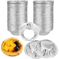 thumbnail image 1 of 250 piezas de papel de aluminio desechable para tartas, huevos, tartas, papel de aluminio, tartas, mini tartas antiadherentes para hornear cupcakes, pudines, gelatina, pasteles., 1 of 5