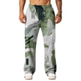 thumbnail image 6 of Hsovts Camo Pants for Men Loose Lounge Straight Leg Drawstring Workout Fashion Trousers Running Pant with Pockets Gray 3XL, 6 of 8