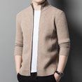 thumbnail image 4 of Cárdigan de punto para hombre, suéter de lana pura para otoño e invierno, cuello alto, informal, grueso, suelto, estilo coreano, abrigo de temperamento para hombre, 4 of 4