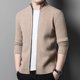 thumbnail image 4 of Cárdigan de punto para hombre, suéter de lana pura para otoño e invierno, cuello alto, informal, grueso, suelto, estilo coreano, abrigo de temperamento para hombre, 4 of 4