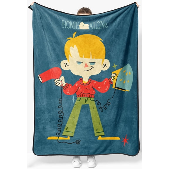 Jay Franco Kids Plush Throw Blanket – Soft & Cozy Fleece Throw for Bedroom & Couch Décor, Official Licensed Product, Blue - Home Alone, 46x60 - Throw Blanket
