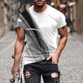 thumbnail image 2 of Men Print Short Sleeve Round Neck T-shirt Casual Fashion Short Sleeve(Gray,XXXL), 2 of 5