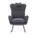 thumbnail image 2 of Cozy Teddy Upholstered Nursery Rocking Chair in Soft Fabric Ergonomic Design with Easy Assembly for Comfort, 2 of 9