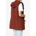 thumbnail image 4 of TheMogan Women's S~3X Drawstring Loose Fit Utility Vest Sleeveless Military Jacket, 4 of 7
