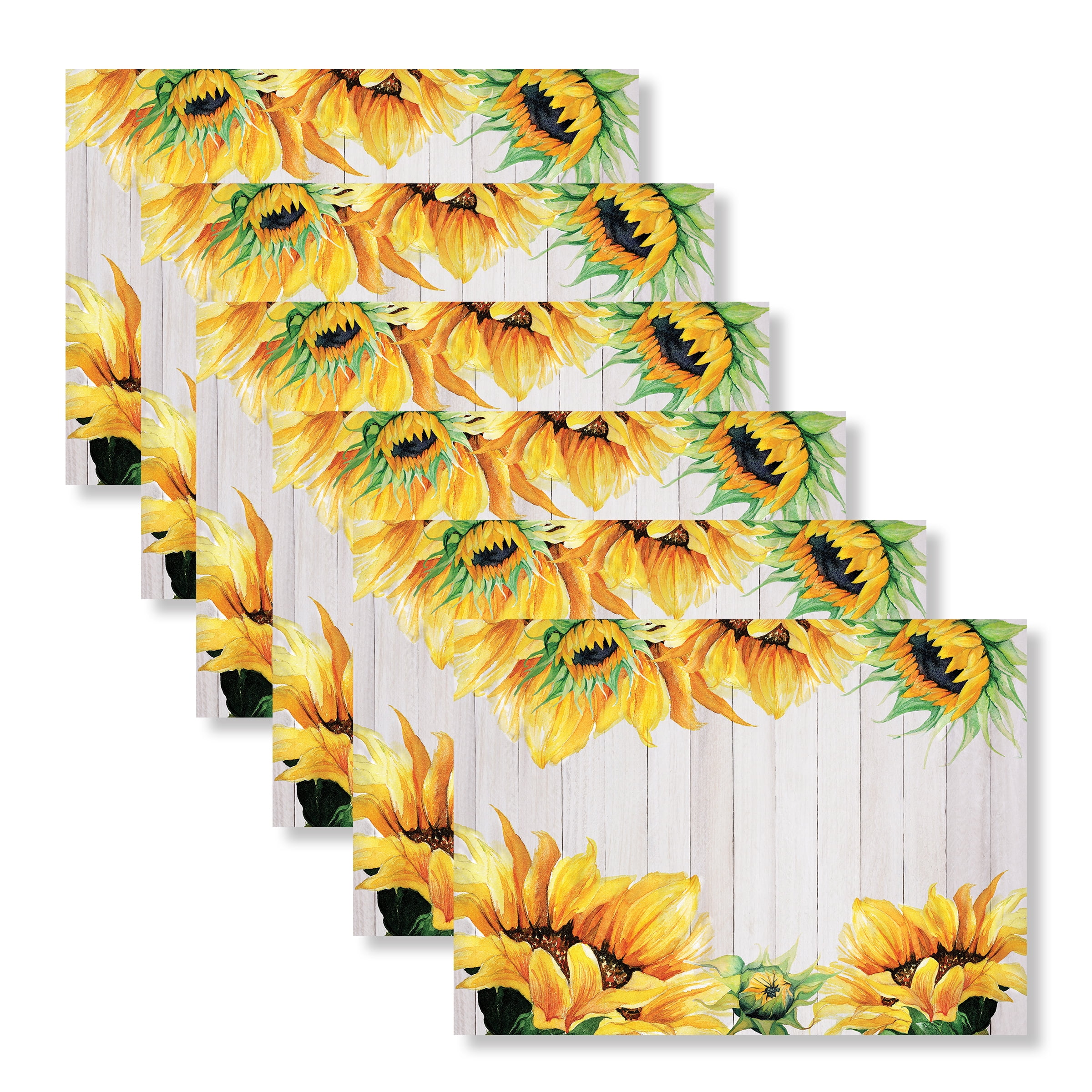 ALAZA Sunflower Place mats for Kitchen Dining Table Runner Heat Insulation Non-Slip Washable Fall Placemats Set of 6 905h5