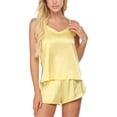 thumbnail image 2 of Conjunto de ropa de dormir para mujer Encantador chaleco con cuello en V, pantalones cortos, camisón, amarillo, XL Guardurnaity XX000231-29, 2 of 7