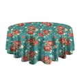 thumbnail image 5 of Pioneer Flower Floral Print Pattern Round Tablecloth 60"x60",Wrinkle Wipeable Table Cloth for Kitchen Dining Room Picnic Patio Party, 5 of 6