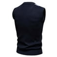 thumbnail image 3 of Qulqfy Argyle Sweater Vest Men Slim Fit Knit Blue Dressy Sleeveless V Neck Business Casual Fall Winter Sweater Shirts for Men XL, 3 of 3