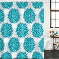 thumbnail image 2 of Turquoise Dahlia Shower Curtain, Waterproof Shower Curtains for Bathroom, Country Gray Abstract Floral Flowers Washable Fabric Bathtub Curtain Set Bath Decor with 12 Hooks Standard 72"x72", 2 of 8