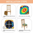 thumbnail image 4 of Colorful Rainbow Tie Dye Spiral Pattern Seat Covers for Dining Room Chairs Set Of 4,Stretch Printed Washable Chair Seat Cover with Elastic Ties and Button,Removable Waterproof Couch Cushion Covers, 4 of 6