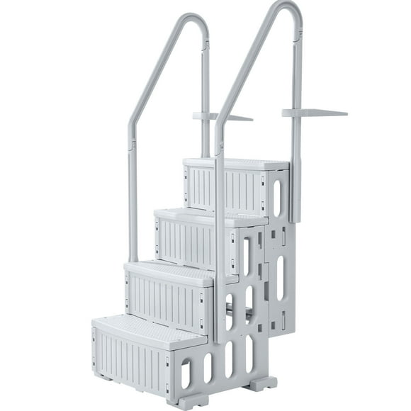 VEVOR 4-Step Grey Pool Ladder of Double Handrails Supports 400 lb for 48-54 In Pool