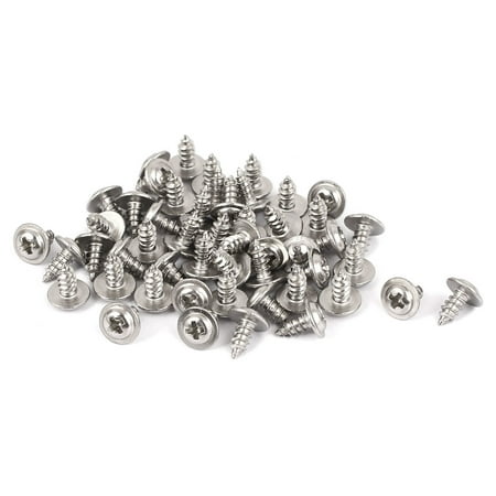 

Unique Bargains 2.6mmx6mm Thread 304 Stainless Steel Pan Head Self Tapping Screws 50pcs