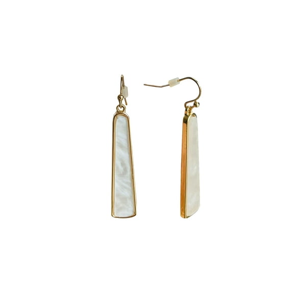 Time and Tru Mother of Pearl Gold Plated Fish Hook Earrings with Bullet Backs