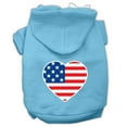 thumbnail image 6 of Mirage Pet American Flag Heart Screen Print Pet Hoodies Blue Size Sm, 6 of 10
